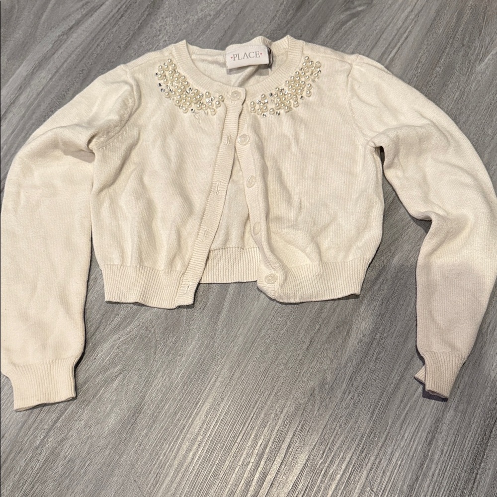 Place Ivory Embellished Cardigan